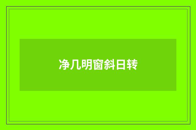 净几明窗斜日转