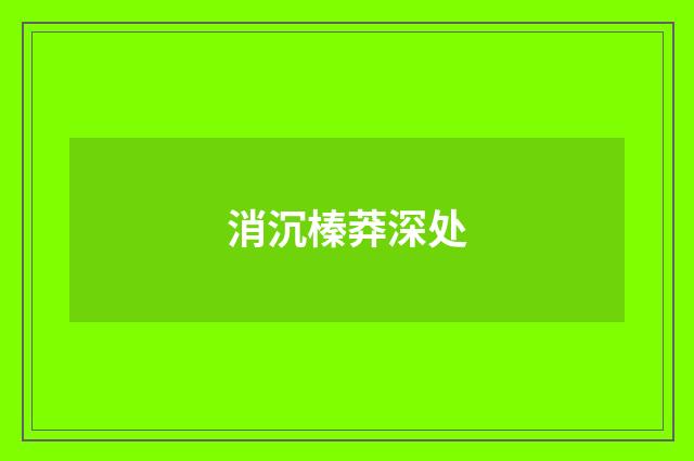 消沉榛莽深处