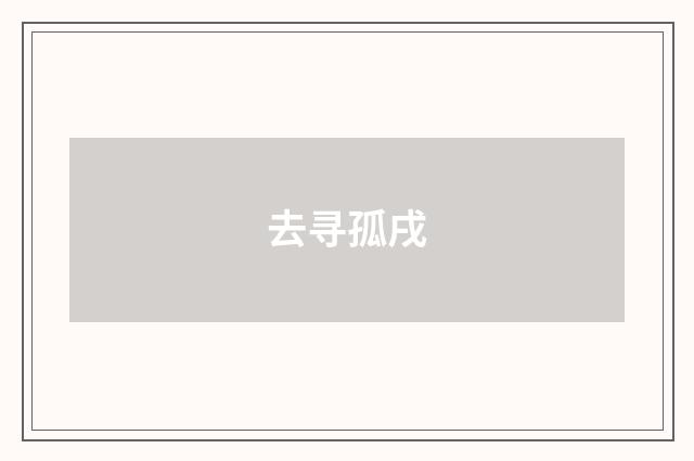 去寻孤戌