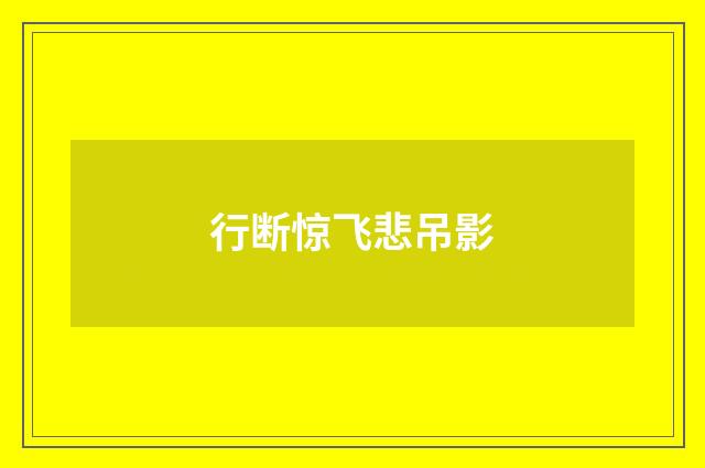 行断惊飞悲吊影