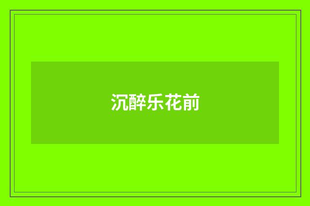 沉醉乐花前
