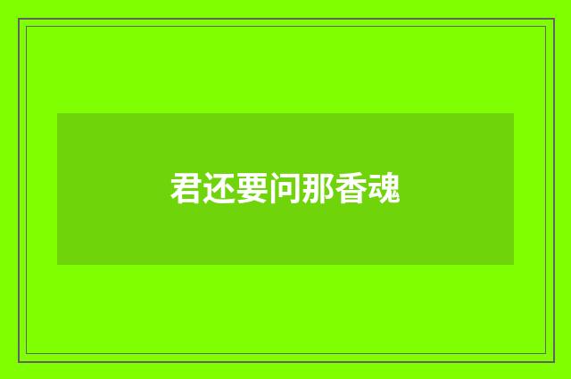 君还要问那香魂