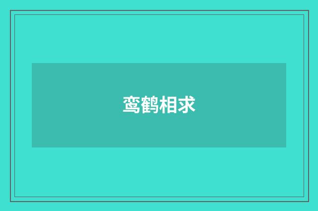 鸾鹤相求