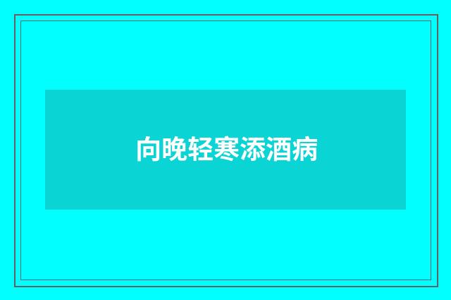 向晚轻寒添酒病
