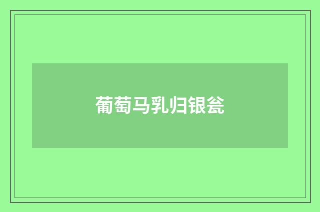 葡萄马乳归银瓮