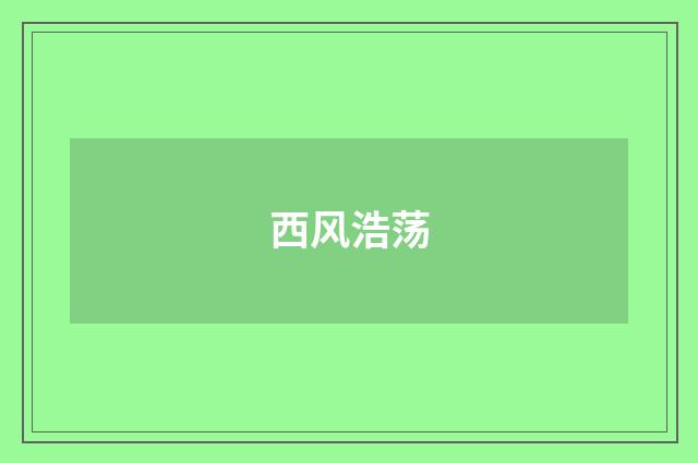 西风浩荡