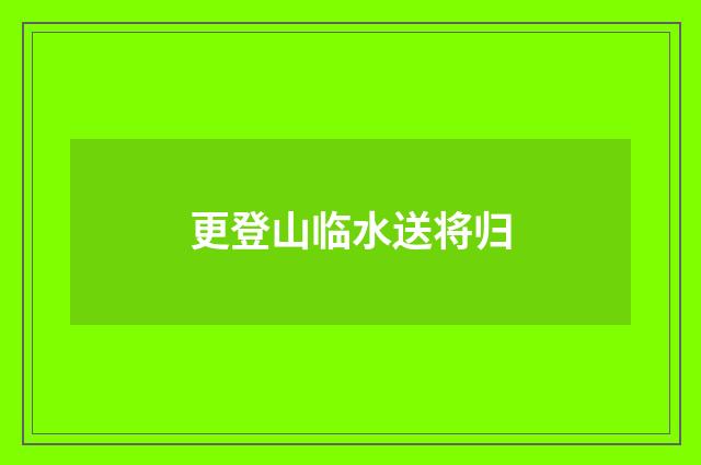 更登山临水送将归