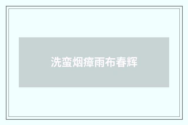 洗蛮烟瘴雨布春辉