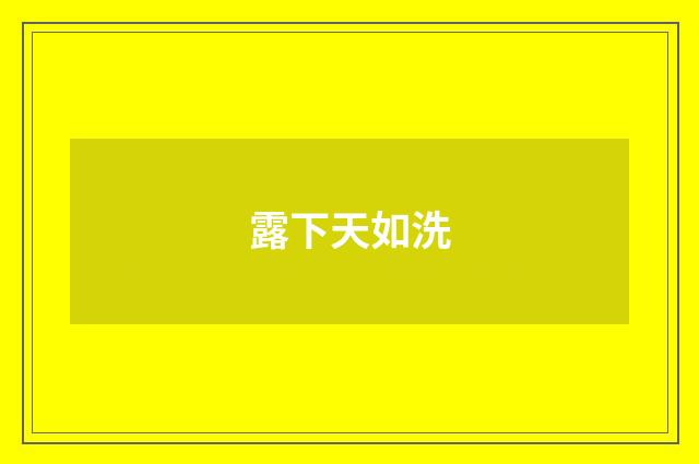 露下天如洗