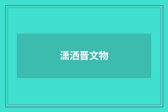潇洒晋文物