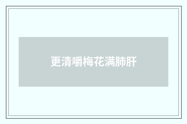 更清嚼梅花满肺肝
