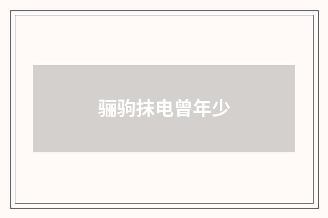 骊驹抹电曾年少