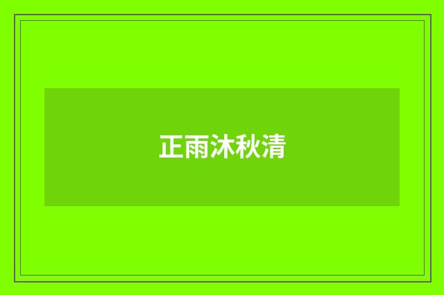 正雨沐秋清