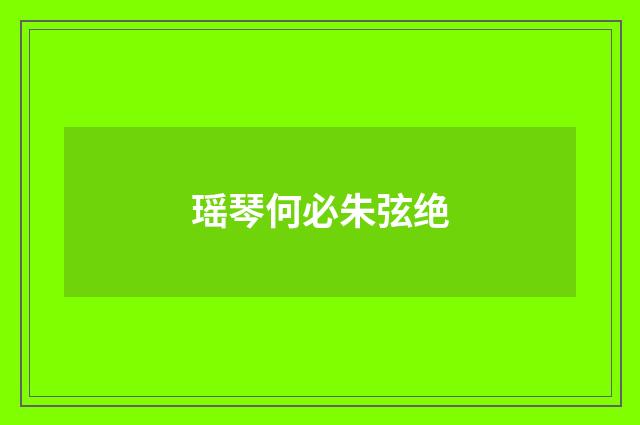 瑶琴何必朱弦绝
