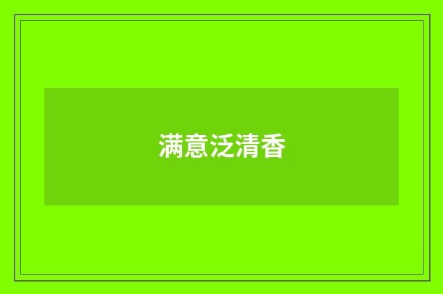 满意泛清香