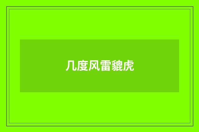 几度风雷貔虎