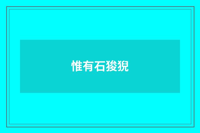 惟有石狻猊