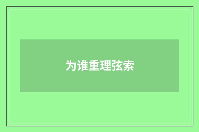 为谁重理弦索
