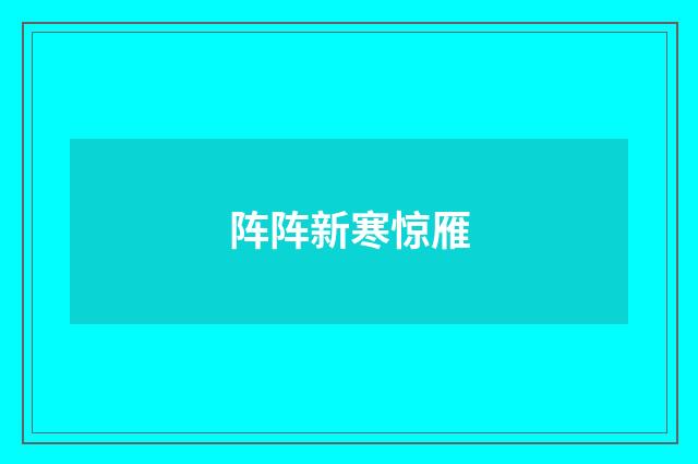 阵阵新寒惊雁