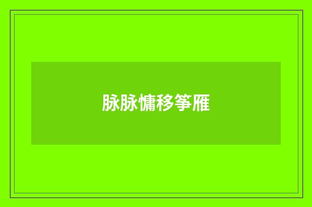 脉脉慵移筝雁