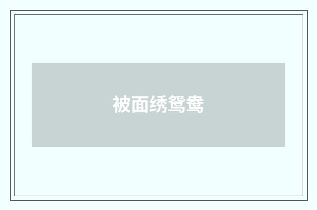被面绣鸳鸯