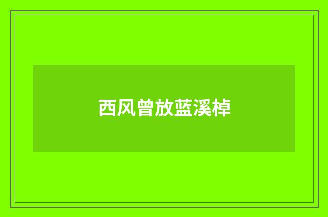 西风曾放蓝溪棹
