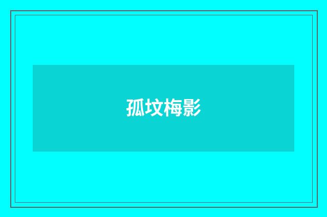 孤坟梅影