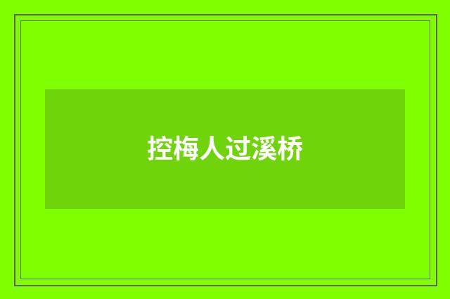 控梅人过溪桥