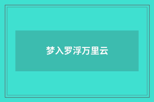 梦入罗浮万里云