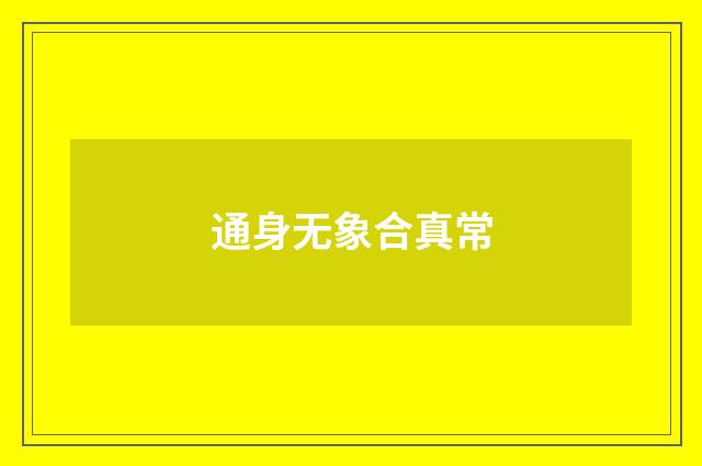 通身无象合真常