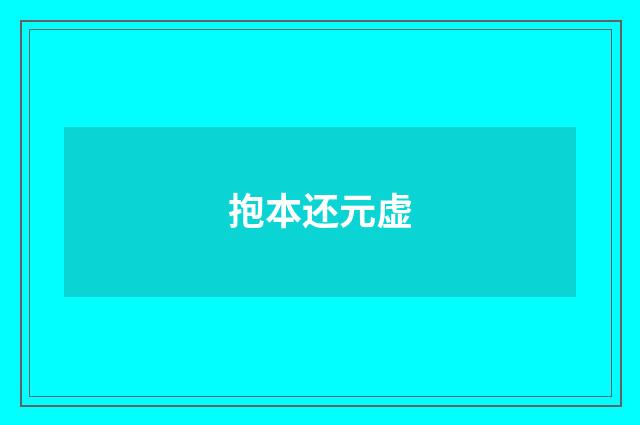 抱本还元虚