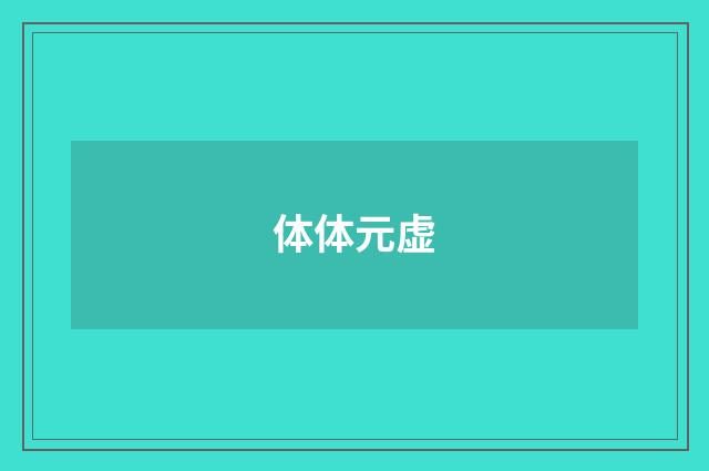 体体元虚