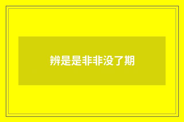 辨是是非非没了期