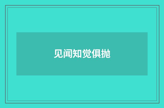 见闻知觉俱抛