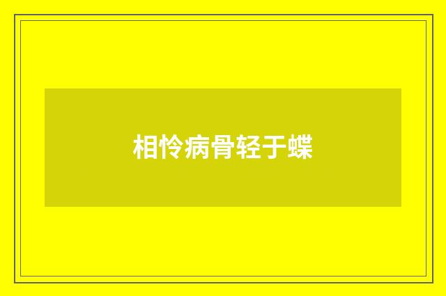 相怜病骨轻于蝶