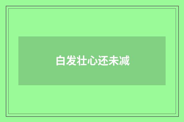 白发壮心还未减