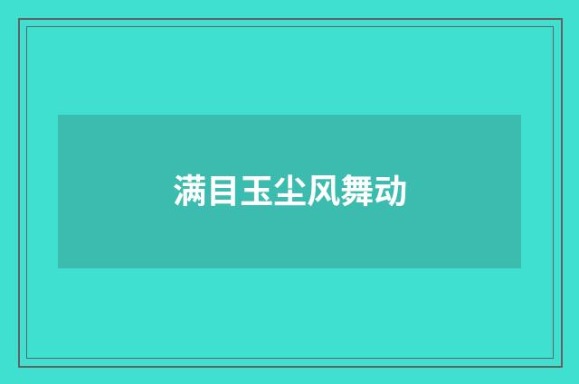 满目玉尘风舞动