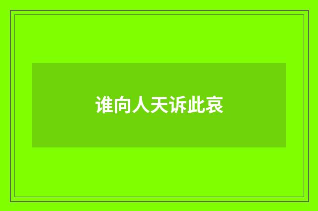 谁向人天诉此哀