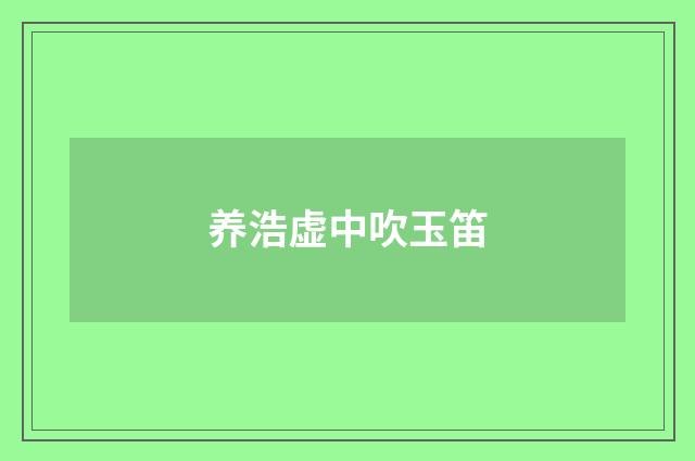 养浩虚中吹玉笛