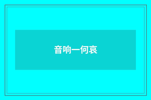 音响一何哀