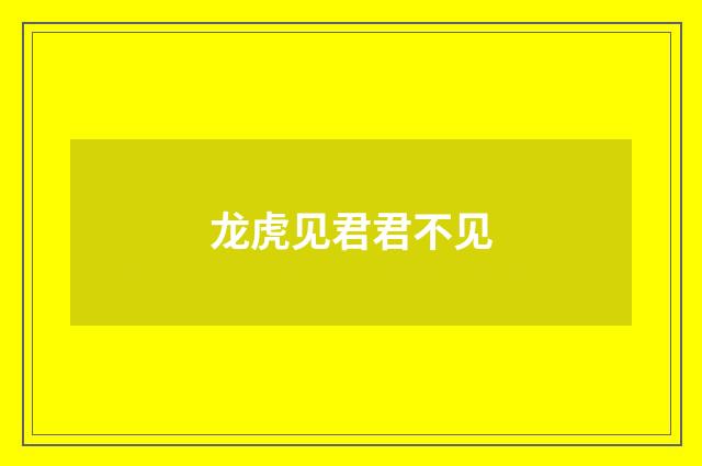 龙虎见君君不见