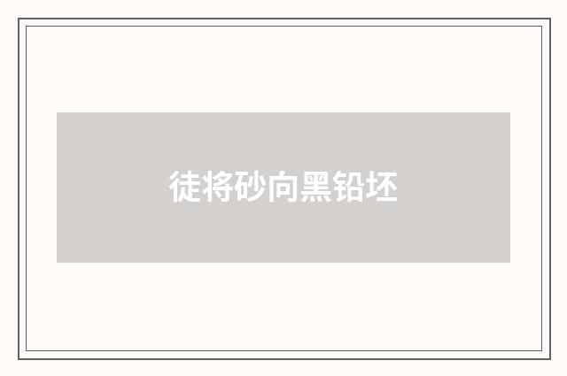 徒将砂向黑铅坯