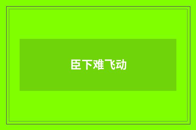 臣下难飞动