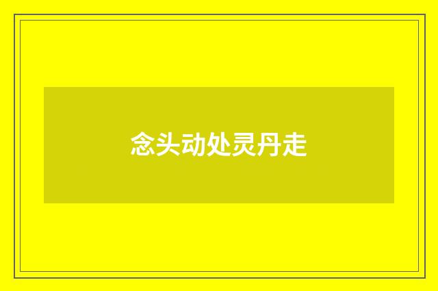 念头动处灵丹走