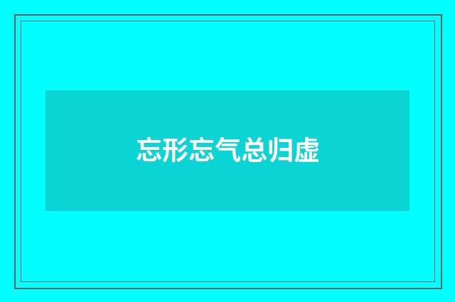 忘形忘气总归虚