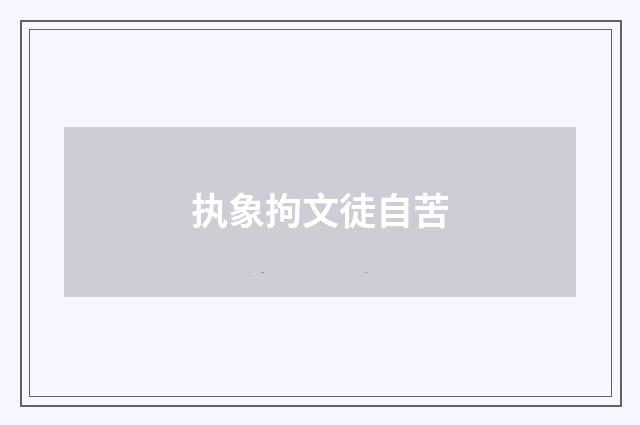 执象拘文徒自苦