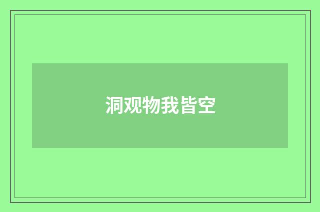 洞观物我皆空