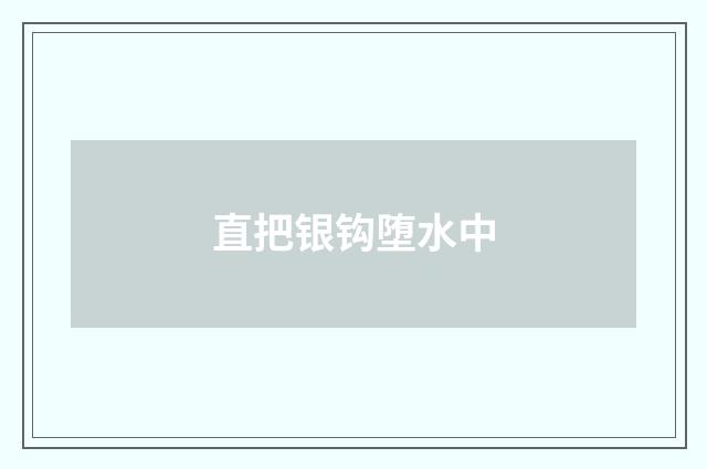 直把银钩堕水中