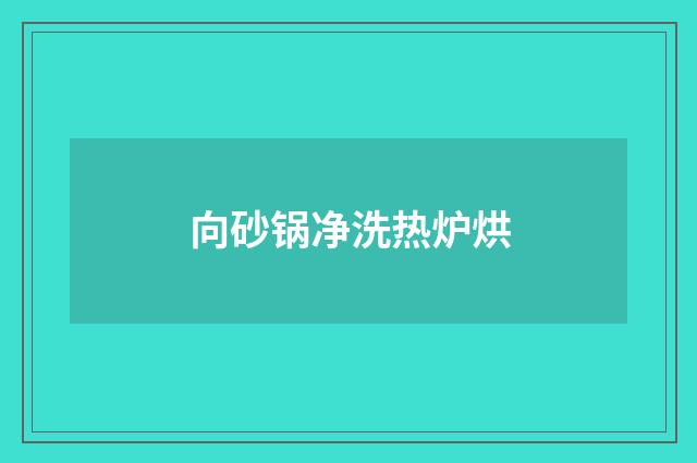 向砂锅净洗热炉烘