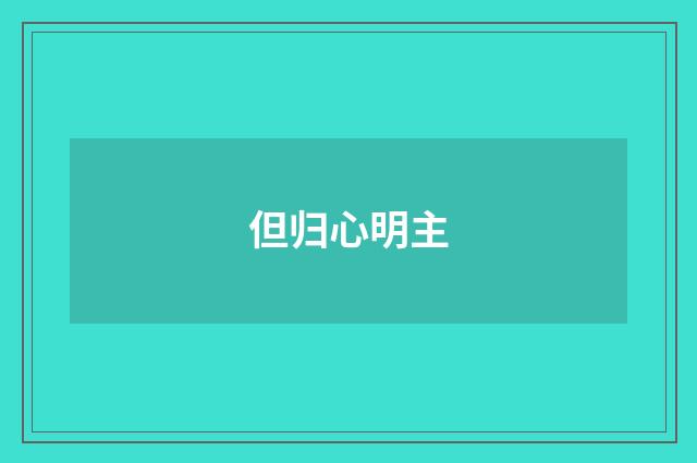 但归心明主